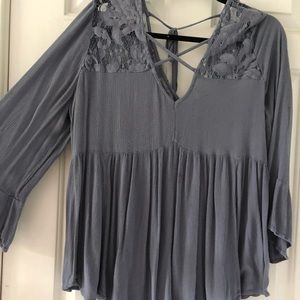 American Eagle Blue lace top